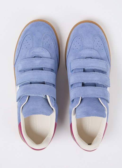 Isabel Marant Beth sneaker van kalfssuède  - detail 5 staalblauw