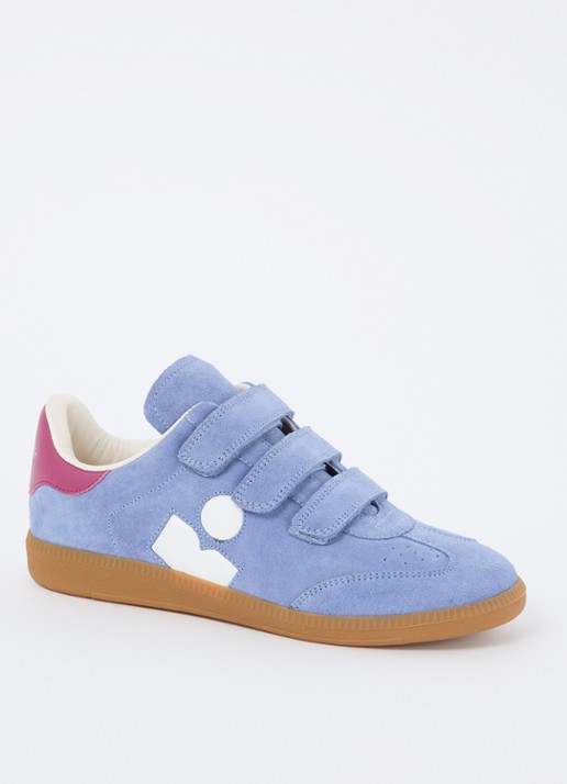 Isabel Marant Beth sneaker van kalfssuède  - voorkant 2 staalblauw