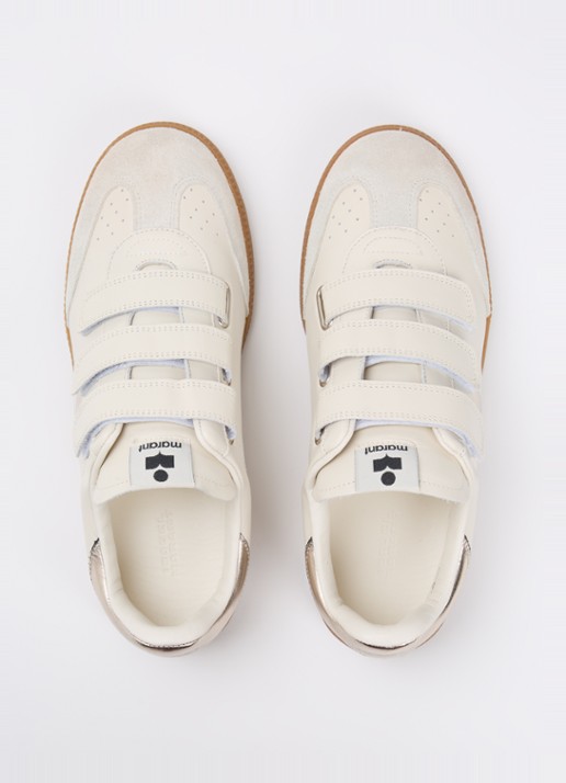 Isabel Marant Beth sneaker van leer met details van suède  - detail 2 beige