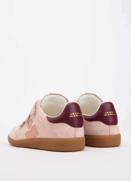 Isabel Marant Beth sneaker van leer met details van suède  - achterkant 7 oudroze