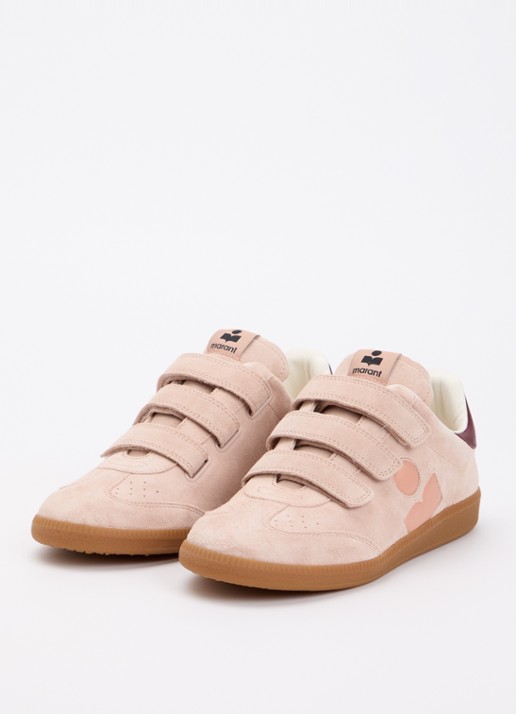 Isabel Marant Beth sneaker van leer met details van suède  - detail oudroze