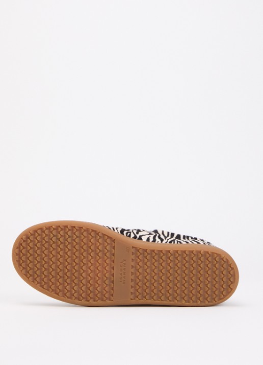 Isabel Marant Beth sneaker van leer met ponyhair - detail 5 zwart
