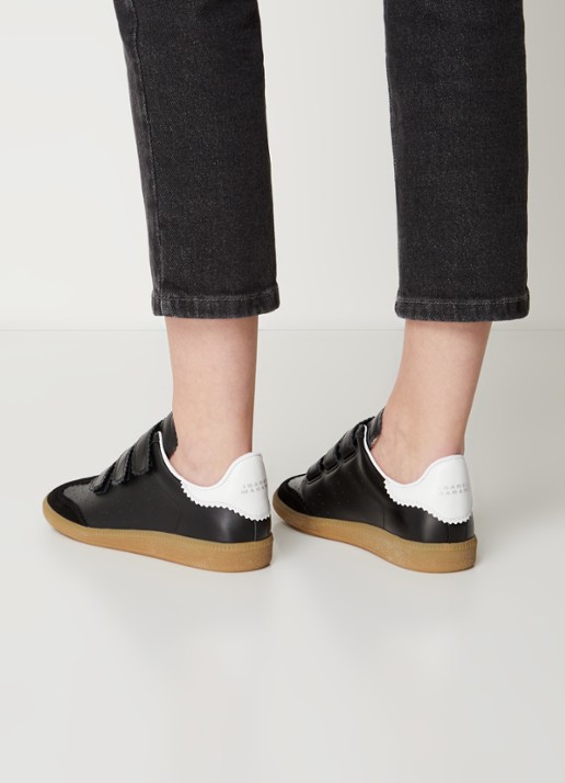 Isabel Marant Beth sneaker van leer  - voorkant 2 zwart