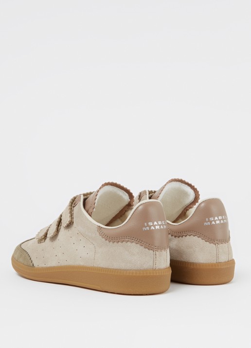 Isabel Marant Beth sneaker van suède met leren details - achterkant taupe
