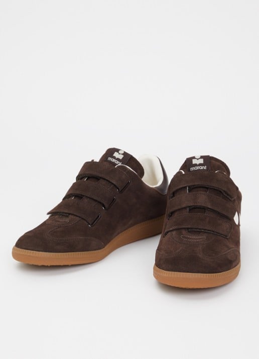 Isabel Marant Beth sneaker van suède - detail 3 chocoladebruin