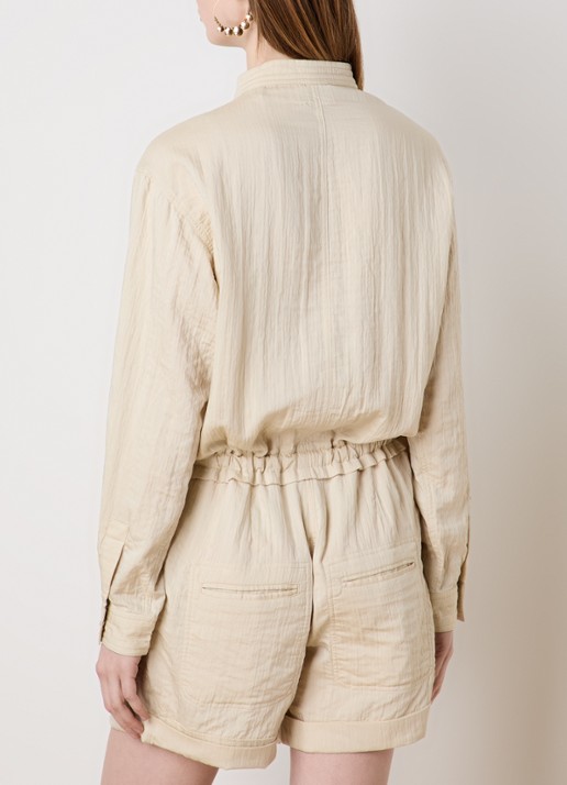 Isabel Marant Betyna straight fit playsuit met steekzakken - achterkant 5 lichtgeel