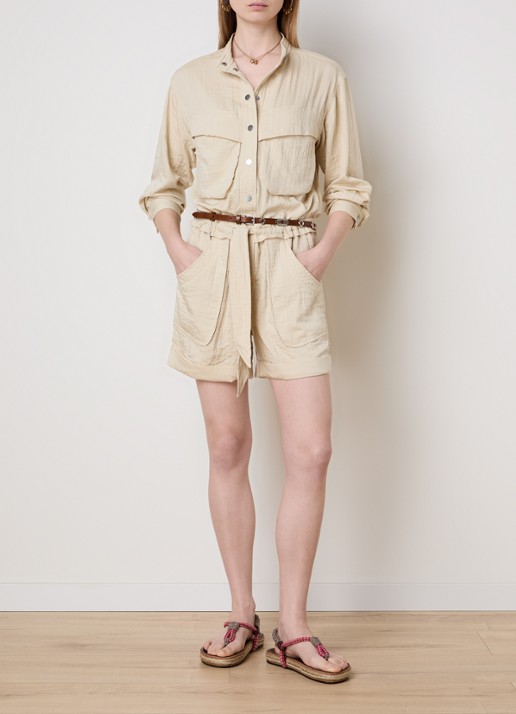 Isabel Marant Betyna straight fit playsuit met steekzakken - voorkant 2 lichtgeel
