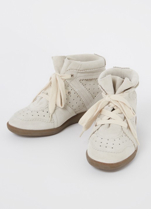Isabel Marant Bobby sneakerwedge van kalfssuède - detail 8 gebroken wit