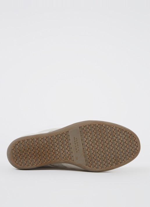 Isabel Marant Bobby sneakerwedge van kalfssuède - detail 9 gebroken wit