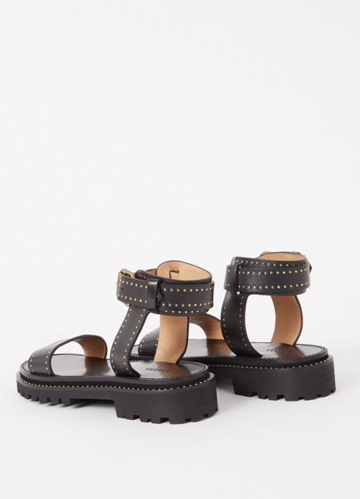 Isabel Marant Breena sandaal van leer met studs - achterkant 7 zwart