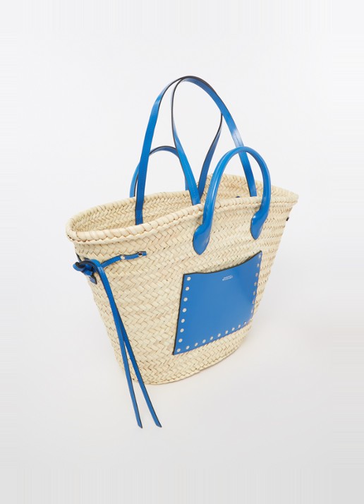 Isabel Marant Cadix shopper met leren details - achterkant 6 donkerbeige