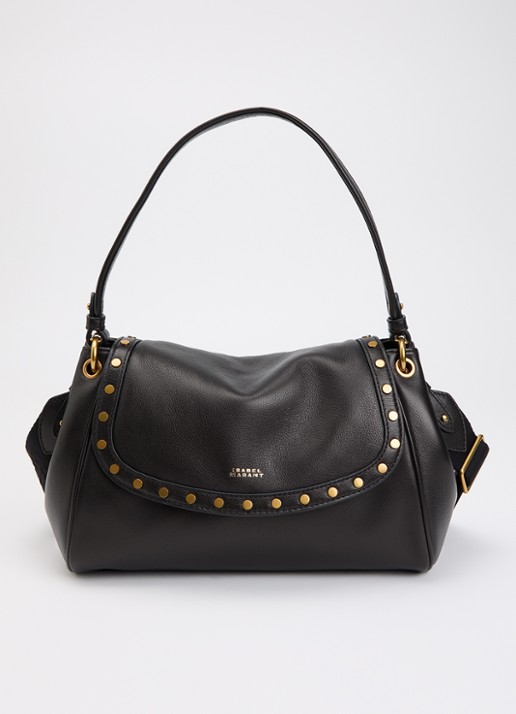 Isabel Marant Chany M schoudertas van lamsleer met studs en afneembare schouderriem