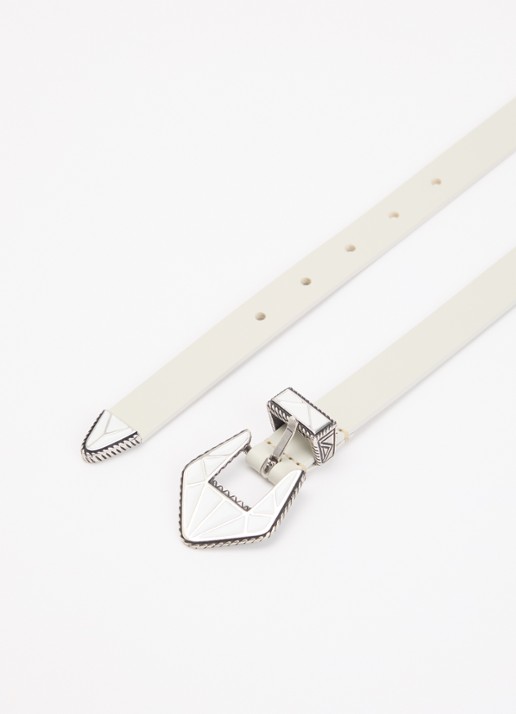 Isabel Marant Coraline riem van leer - detail 2 gebroken wit