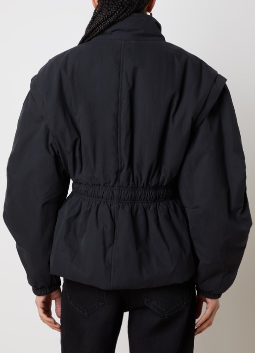 Isabel Marant Dastyni puffer jack met trekkoord en steekzakken - achterkant antraciet