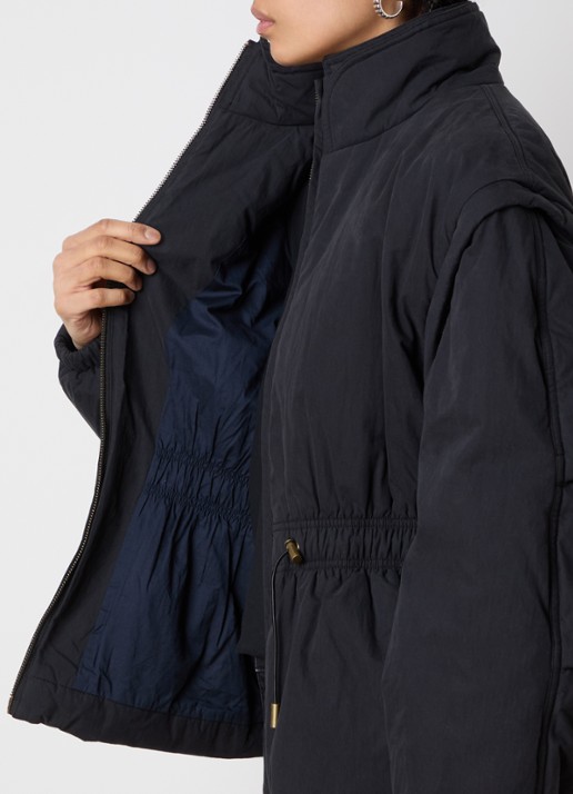 Isabel Marant Dastyni puffer jack met trekkoord en steekzakken - detail 4 antraciet