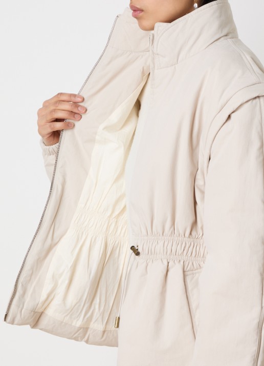 Isabel Marant Dastyni puffer jack met trekkoord en steekzakken - detail 7 creme