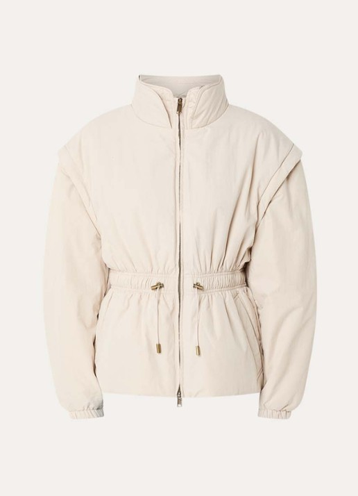 Isabel Marant Dastyni puffer jack met trekkoord en steekzakken - voorkant 2 creme