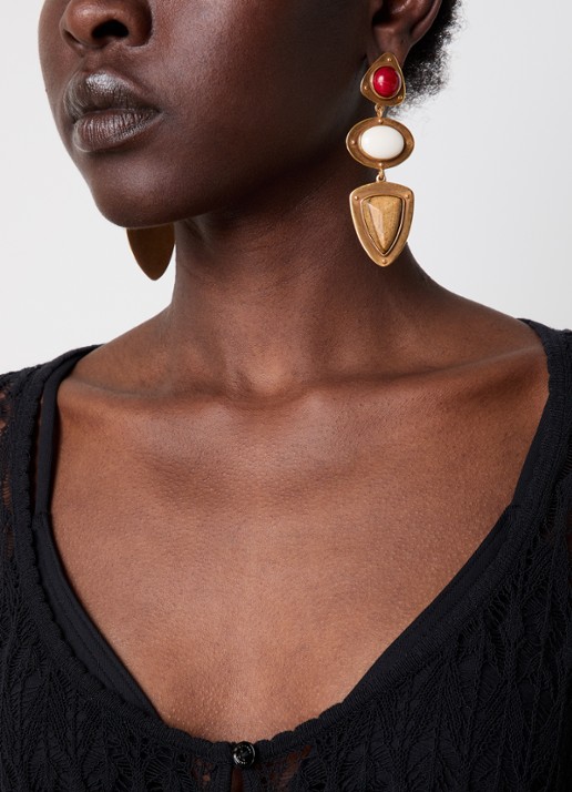 Isabel Marant Dees oorstekers met edelsteen - voorkant 3 goud