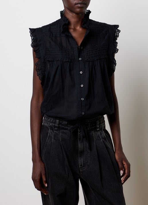 Isabel Marant Dersia mouwloze blouse met volant