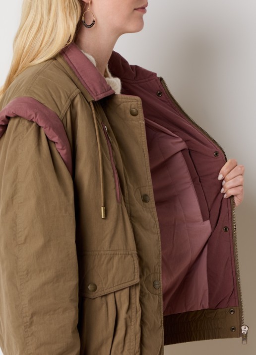 Isabel Marant Desha jack met klepzakken en afritsbare mouwen  - detail 5 mosgroen