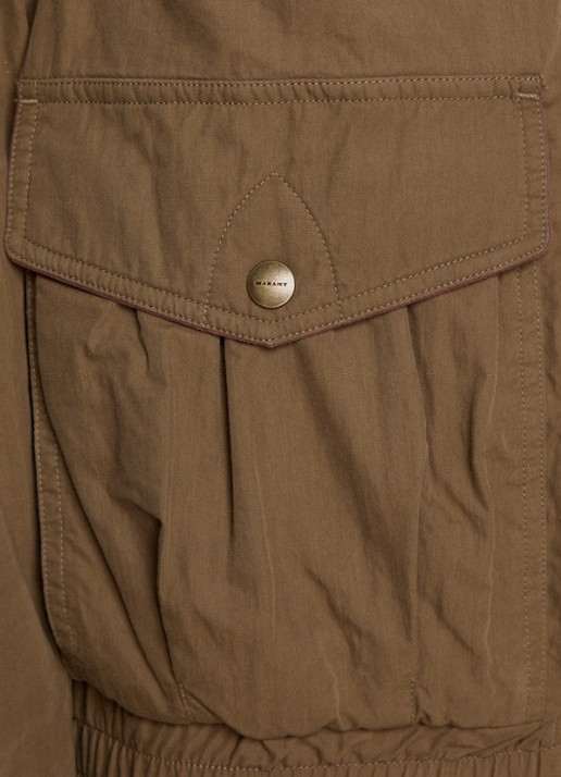 Isabel Marant Desha jack met klepzakken en afritsbare mouwen  - detail 6 mosgroen