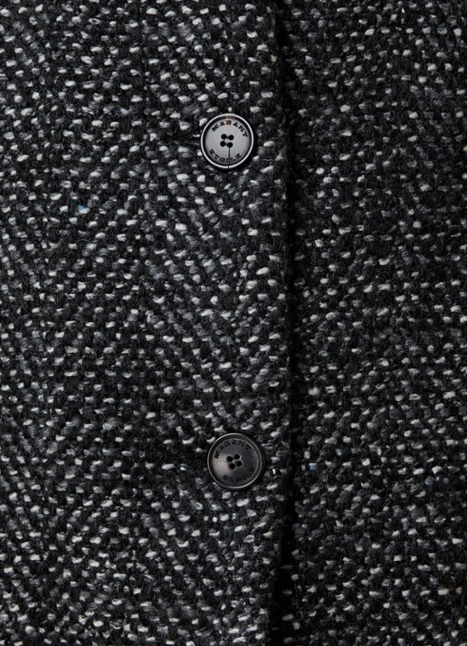 Isabel Marant Drogo jack in wolblend met steekzakken en gemêleerd dessin - detail 3 antraciet