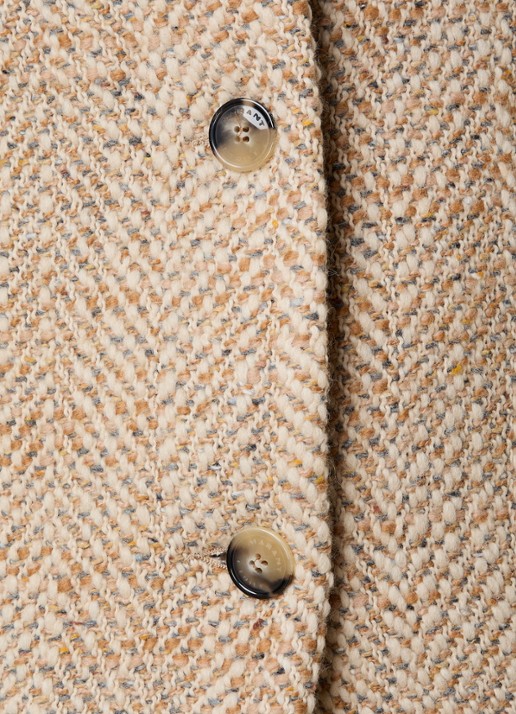 Isabel Marant Drogo jack in wolblend met steekzakken en gemêleerd dessin - detail 5 beige