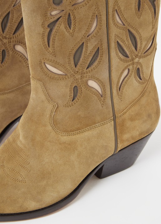 Isabel Marant Duerto cowboylaars van kalfssuède - detail 5 khaki