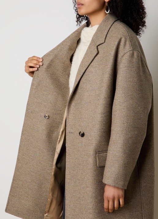 Isabel Marant Efegozi double-breasted mantel van scheerwol met klepzakken - detail 4 beige