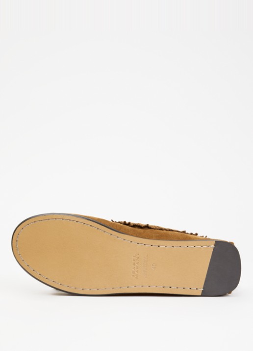 Isabel Marant Fitza loafers van suède met franjes - detail 6 cognac