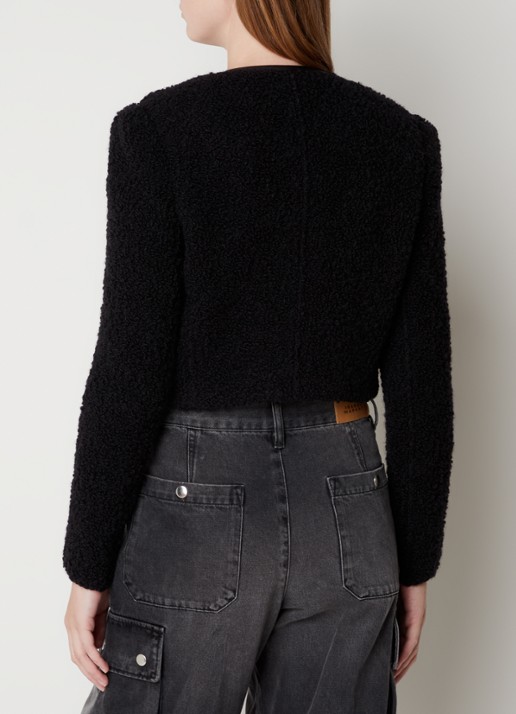 Isabel Marant Gradila jas van wol met imitatieleren details - achterkant zwart