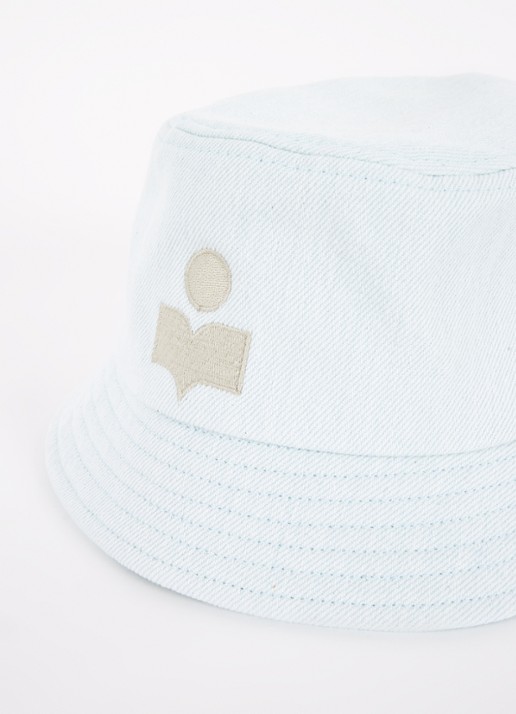 Isabel Marant Haley bucket hoed met logo - detail 2 lichtblauw