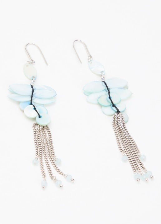 Isabel Marant Halsey Long oorhangers  - detail lichtblauw