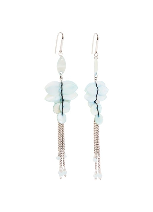 Isabel Marant Halsey Long oorhangers  - voorkant 2 lichtblauw