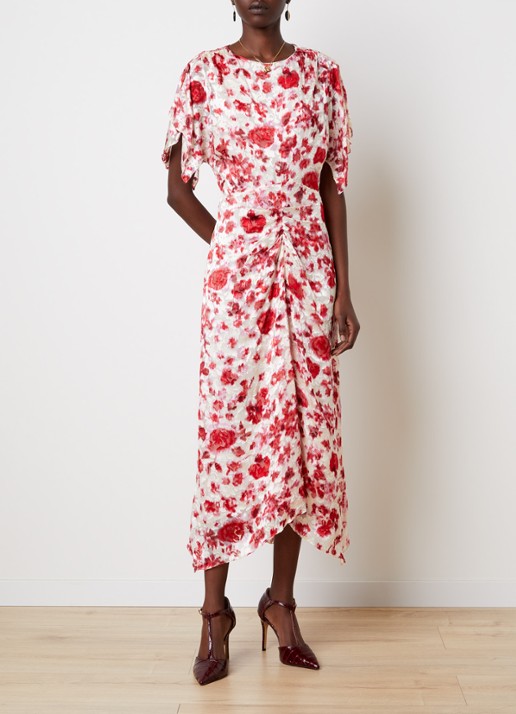 Isabel Marant Herva midi tuniekjurk in zijdeblend met bloemenprint