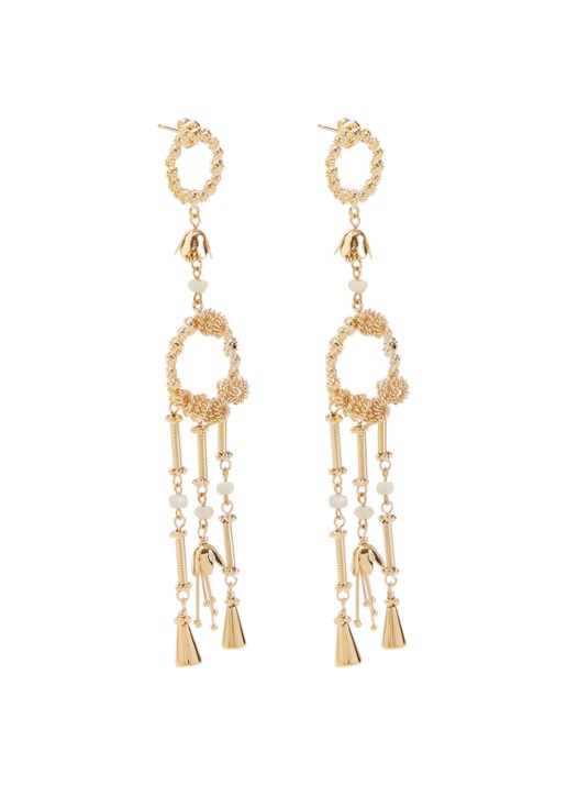 Isabel Marant Ho'Flower oorringen met hanger - voorkant 3 goud