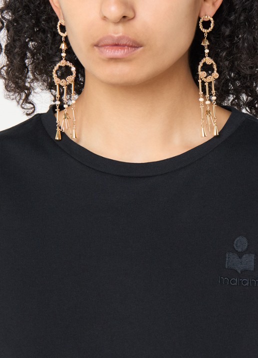 Isabel Marant Ho'Flower oorringen met hanger - voorkant 2 goud