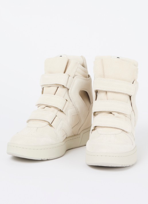 Isabel Marant IM3 sneaker van kalfssuède - detail gebroken wit