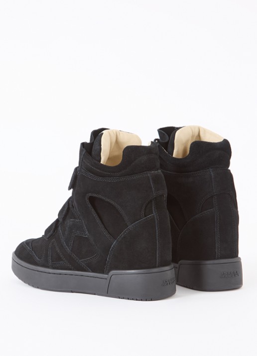 Isabel Marant IM3 sneakerwedge van suède - achterkant 3 zwart