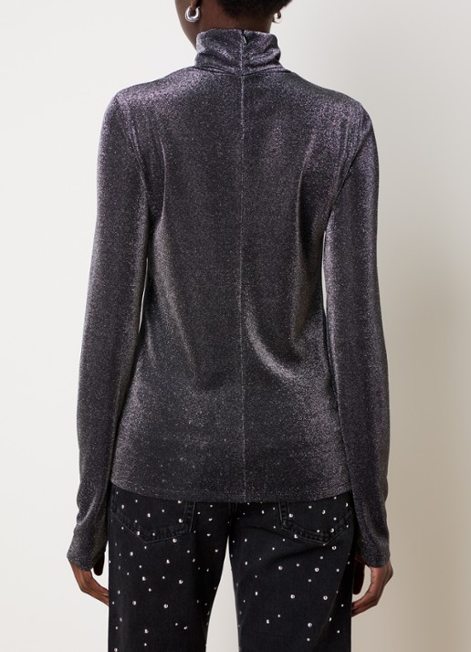 Isabel Marant Jadia semi-transparante top met lurex - achterkant antraciet