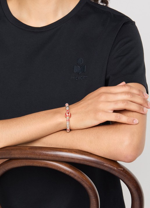 Isabel Marant Janis armband van leer - voorkant 2 rood