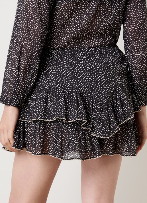 Isabel Marant Jocadia mini broekrok met stippenprint - achterkant zwart