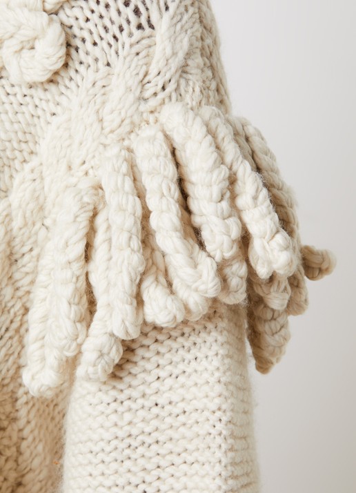 Isabel Marant Katria grofgebreide trui in wolblend - detail 5 ivoor