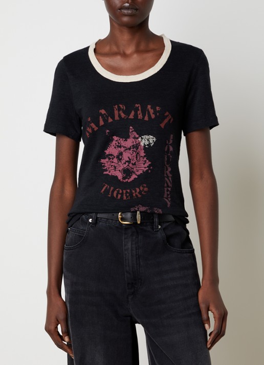 Isabel Marant Kiliann T-shirt van linnen met logoprint