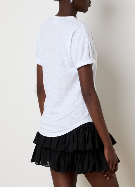 Isabel Marant Kolida T-shirt van linnen met logo - achterkant 3 wit