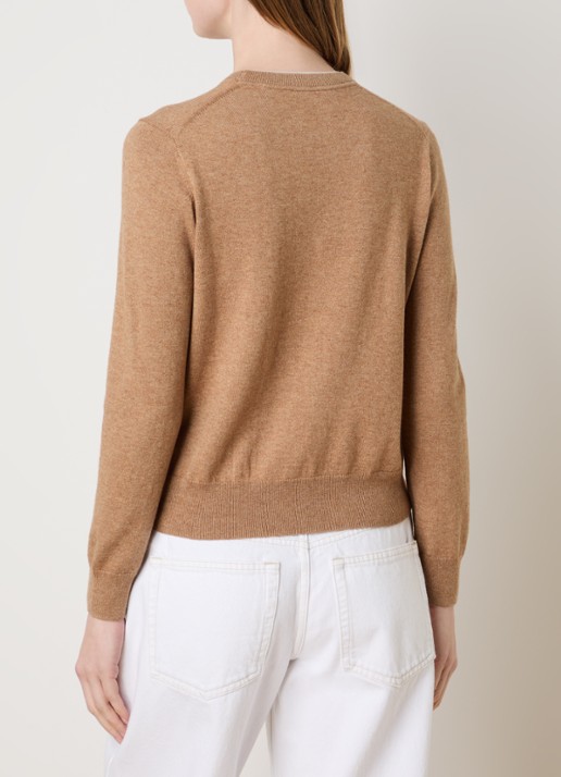 Isabel Marant Lanta fijngebreide trui in wolblend met ingebreide logo - achterkant 5 camel