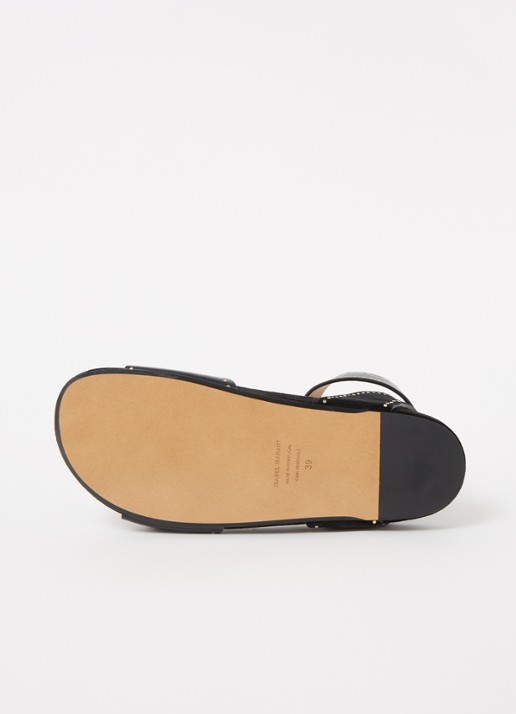 Isabel Marant Layne sandaal van leer en suède met studs - detail 8 zwart