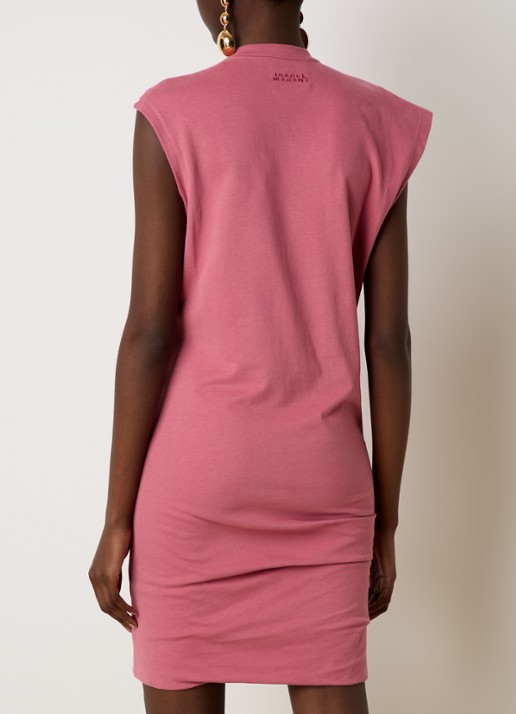 Isabel Marant Leany mini jurk met plooidetail - achterkant 3 roze