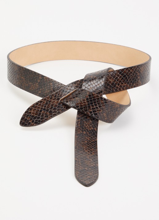 Isabel Marant Lecce riem van leer met slangenprint