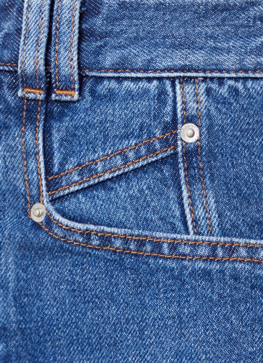 Isabel Marant Lemony high waist wide fit jeans met medium wassing - detail 3 indigo